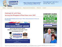 Tablet Screenshot of jansensheating.com